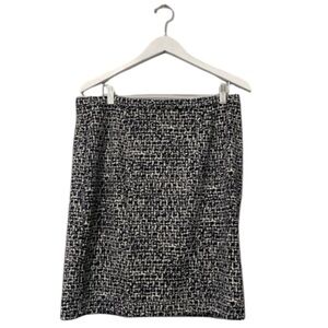 Michael Michael Kors Straight Skirt Career Pencil Black White Size 14 Stretch